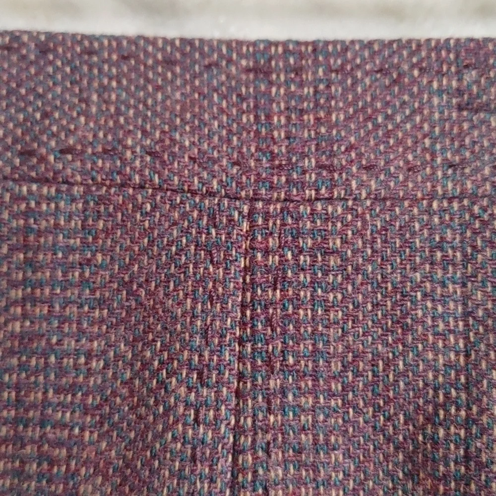 NWOT Coldwater Creek Violet Wool Mix Top-Stitched Tweed Skirt Size 4